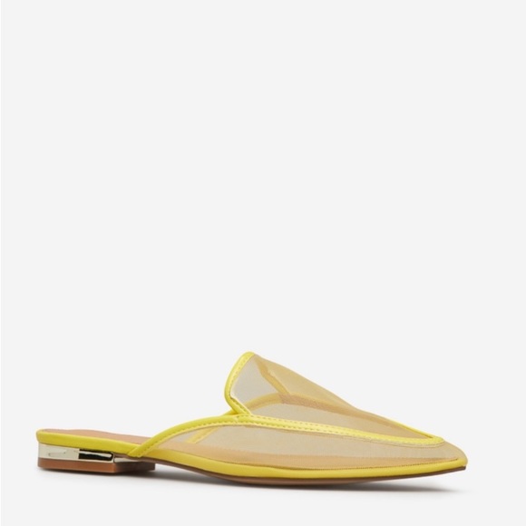 Sz 5.5 Franceen Pointed Toe Yellow Flats NIB - Picture 1 of 5